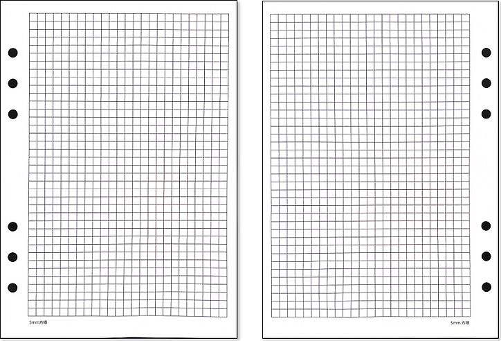 A5 リフィル 方眼紙 印刷結果サンプル
