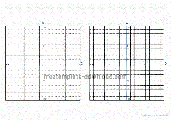 一次関数のグラフ用紙 縦とa4横に2個の2種類 フリーテンプレートダウンロード