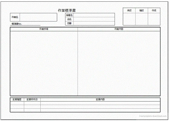 作業標準書のテンプレート