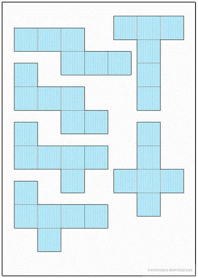 正六面体の展開図 11種類 フリーテンプレートダウンロード