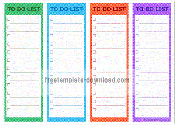 To Do List 4色と6色の２種類 フリーテンプレートダウンロード